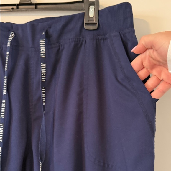 Women’s Medcouture  Dark Navy Drawstring Joggers with Buttoned Utility Pocket - Picture 3 of 6